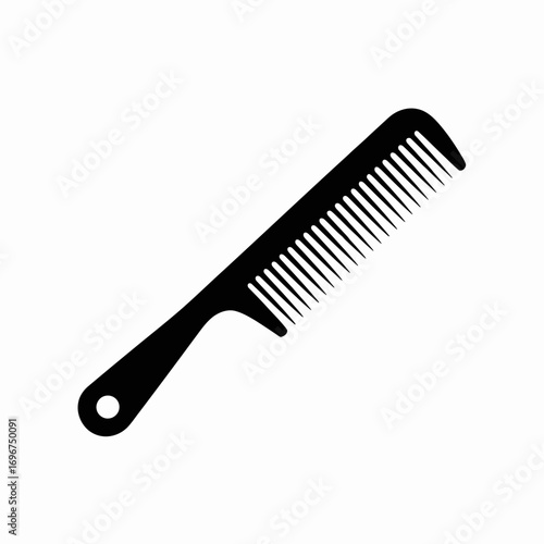 Simple black and white vector illustration of a comb scalable graphic for graphic design and styling concepts