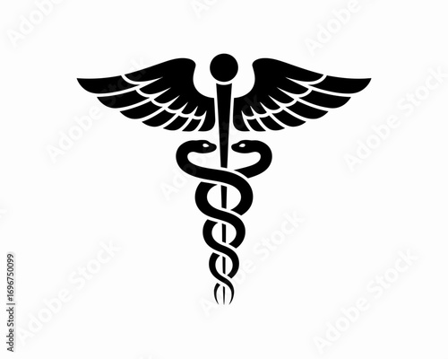 Scalable vector graphic of the caduceus medical symbol an ancient emblem of medicine healthcare and pharmacy