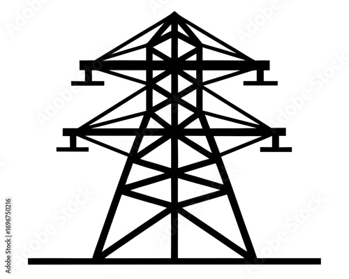 Electrical Transmission Tower  black silhouette vector,Electrical Tower icon