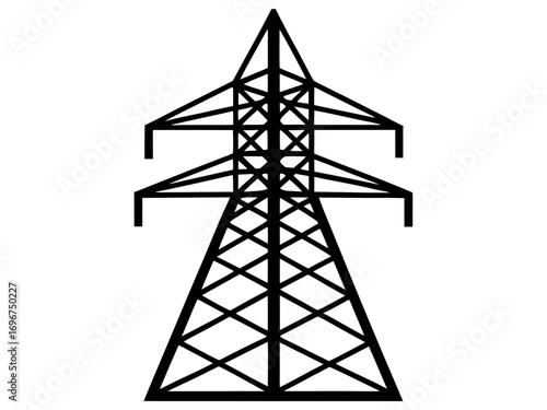 Electrical Transmission Tower  black silhouette vector,Electrical Tower icon