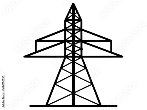 Electrical Transmission Tower  black silhouette vector,Electrical Tower icon