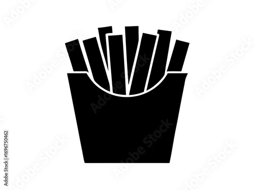 French Fries black silhouette vector,French Fries  icon vector