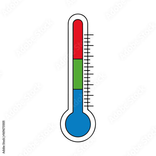Medical Thermometer Illustration With Color Zones