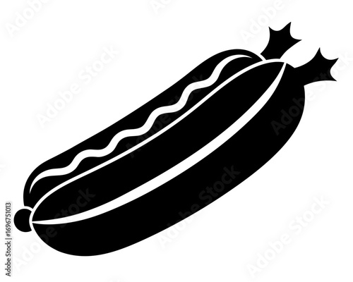 Hot Dog black silhouette vector,Hot Dog  icon