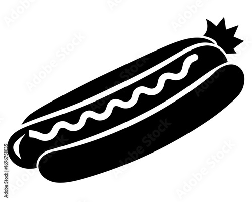 Hot Dog black silhouette vector,Hot Dog  icon
