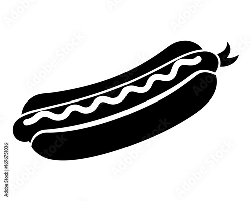 Hot Dog black silhouette vector,Hot Dog  icon
