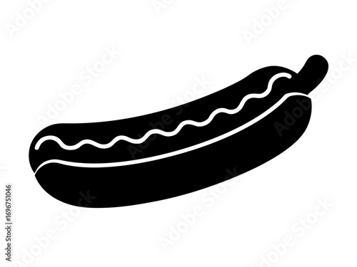 Hot Dog black silhouette vector,Hot Dog  icon