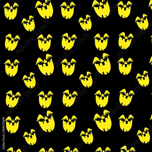 Seamless pattern with pumpkins Halloween theme 