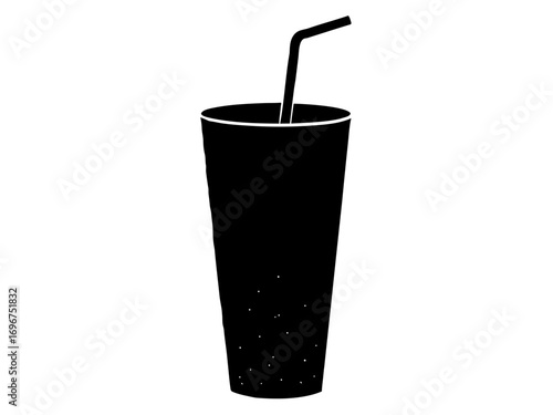 Soft Drink with straw simple   silhouette vector,Drink  glass icon