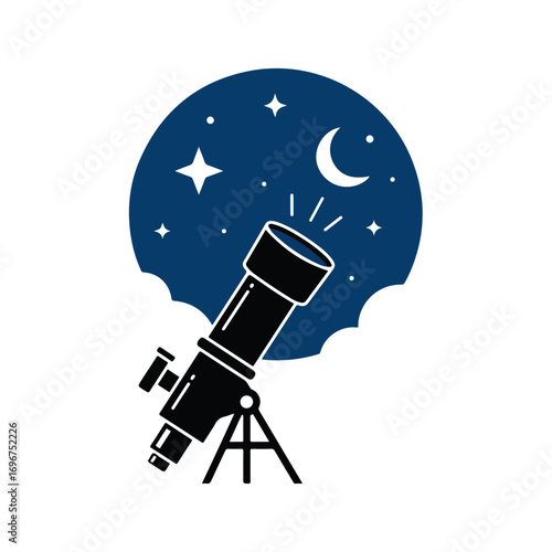 Vector Telescope Under Moon and Stars