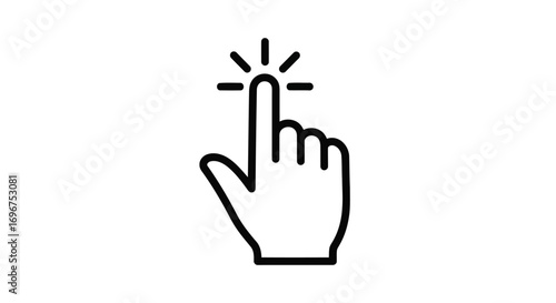 Vector illustration of hand touching or clicking on something