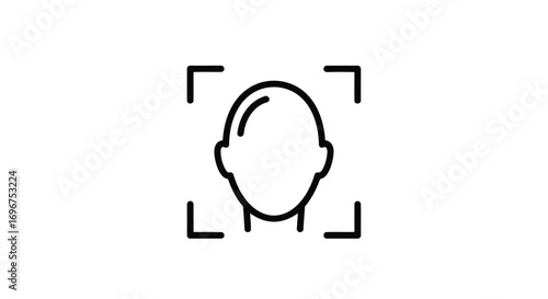 Vector illustration of face recognition icon, biometric identification
