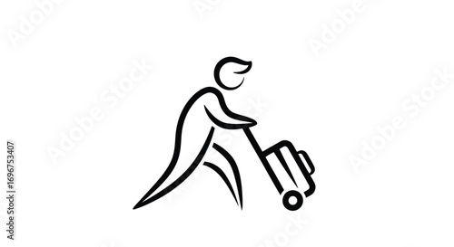 Vector illustration of traveler with luggage illustration