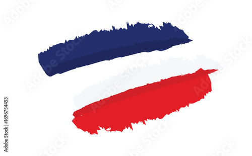  French flag inspired brush stroke design vector on transparent background