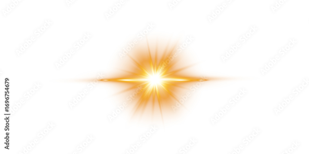 Fototapeta premium Orange Star Light Sparkle. Glowing Flare Effect and Shimmer Shine Glow Elements 