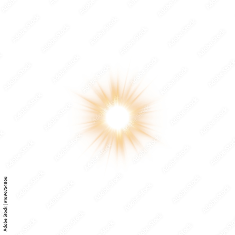 Fototapeta premium Gold Star Light Sparkle. Glowing Flare Effect and Shimmer Shine Glow Elements 