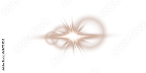 Chocolate Brown Star Light Sparkle. Glowing Flare Effect and Shimmer Shine Glow Elements
