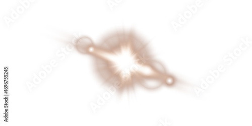 Chocolate Brown Star Light Sparkle. Glowing Flare Effect and Shimmer Shine Glow Elements
