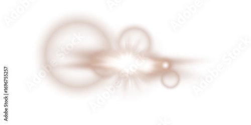 Chocolate Brown Star Light Sparkle. Glowing Flare Effect and Shimmer Shine Glow Elements
