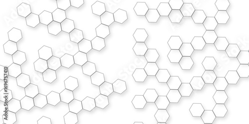 modern minimalistic abstract white background with hexagon patterns, modern geometric white background with various geometric hexagon, Modern white abstract background with smooth soft curves.