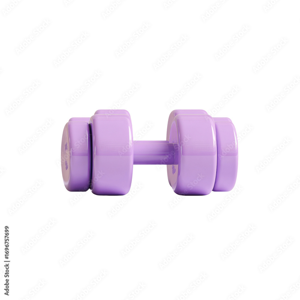 Obraz premium Lavender Purple Dumbbell Isolated on Black Background - Fitness, Gym, Exercise Equipment