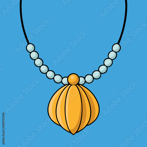 Elegant pendant necklace with pearl accents and golden charm, perfect for fashion, jewelry, and luxury lifestyle designs.