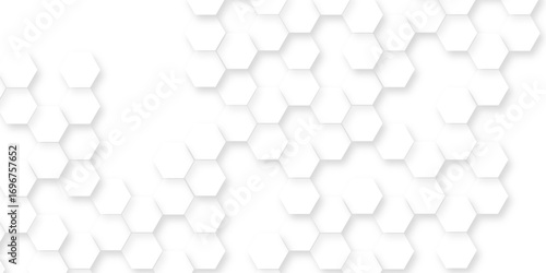 Minimalist abstract modern seamless dynamic and empty smooth White Hexagon Background with Geometric Patterns Creating Modern, Clean, and Stylish Visual Design Effects.