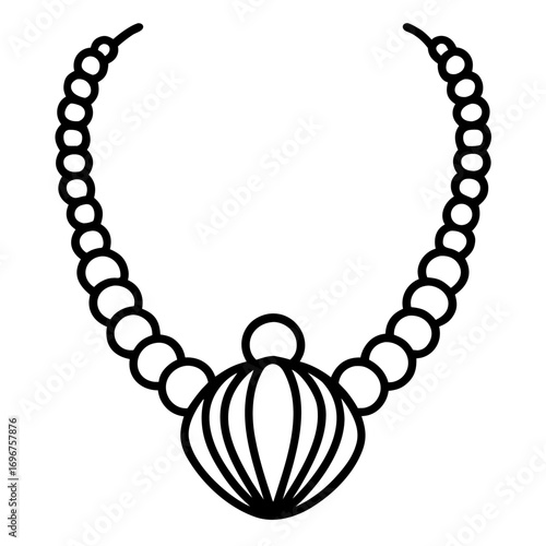 Elegant beaded necklace with a unique pendant design adds a touch of modern sophistication to any outfit, perfect for fashion blogs, jewelry stores, and style guides
