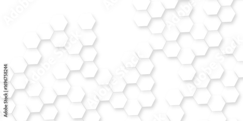 Minimalist abstract modern seamless dynamic and empty smooth White Hexagon Background with Geometric Patterns Creating Modern, Clean, and Stylish Visual Design Effects.