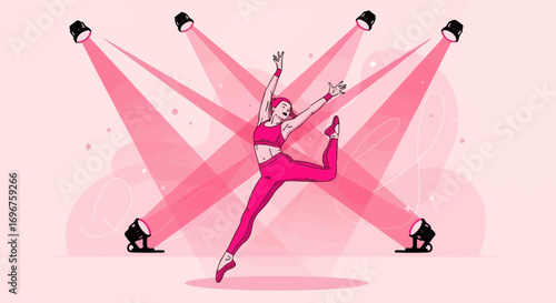 Dynamic Dancer Under Spotlight: A Celebration of Movement and Artistic Expression