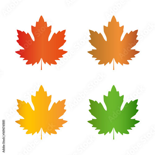 Set colorful maple leaf vector
