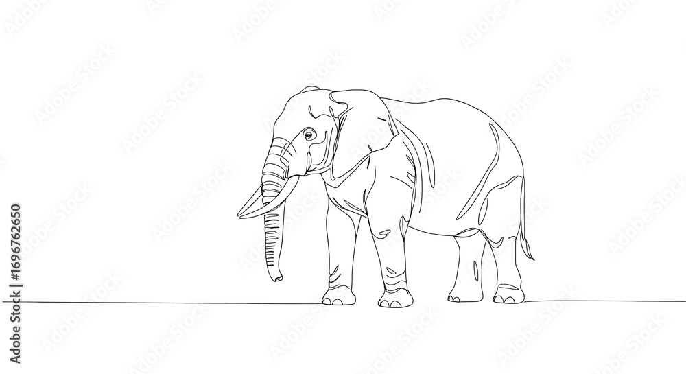 Fototapeta premium Stylized Elephant Silhouette isolated on transparent background