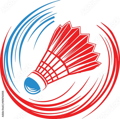Batminto game shuttle logo vector art