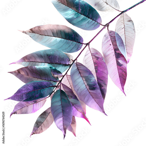 Multicolored leaves branch art design