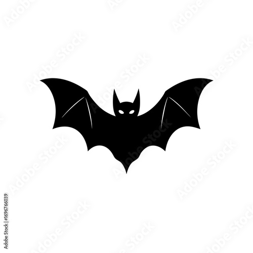 bat icon black silhouette vector illustration on transparent background