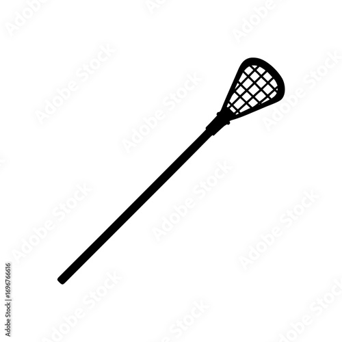 lacrosse stick icon black silhouette vector illustration on transparent background.eps