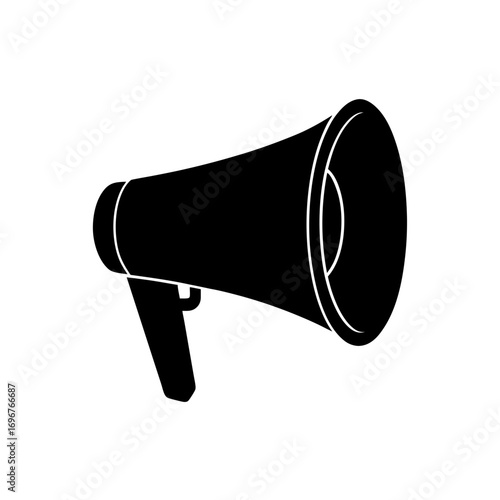 megaphone icon black silhouette vector illustration on transparent background