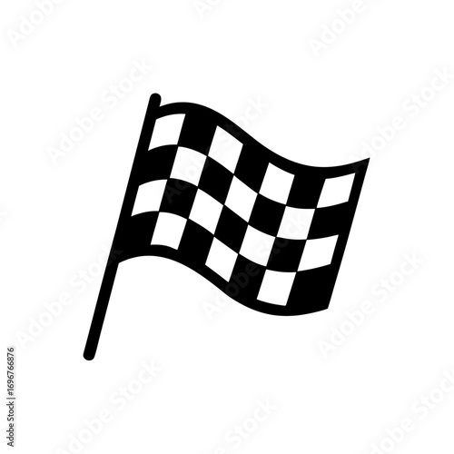 racing flag icon black silhouette vector illustration on transparent background