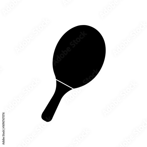 table tennis paddle icon black silhouette vector illustration on transparent background
