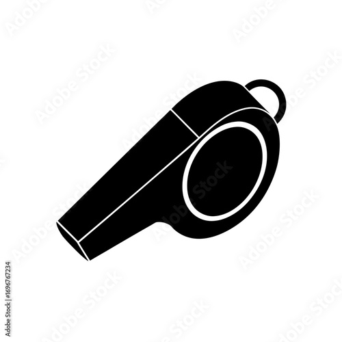 whistle icon black silhouette vector illustration on transparent background