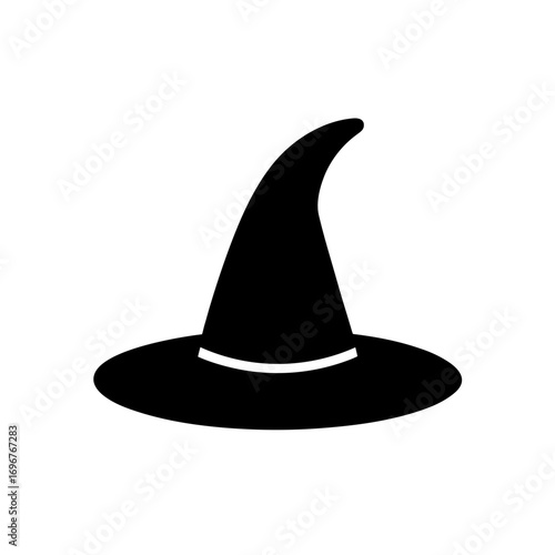 witch hat icon black silhouette vector illustration on transparent background