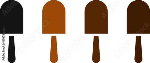 Set of Colorful Ice Cream Flat Icons