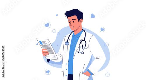 Expert Doctor Analyzing Medical Report And Offering Comprehensive Healthcare Solutions