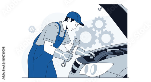 Expert Automotive Technician Diagnosing And Repairing A Vehicle With Precision And Care