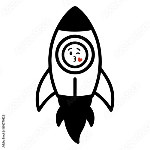character emotion rocket kiss vector on white background
Vector icon character with emotion