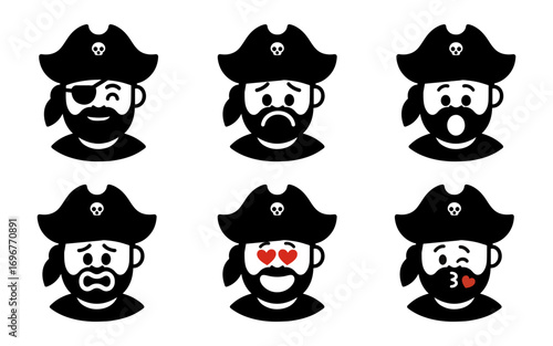 set character pirate with emotion vector
Vector set character with emotions joy, sadness, satisfaction, anger, love, kiss