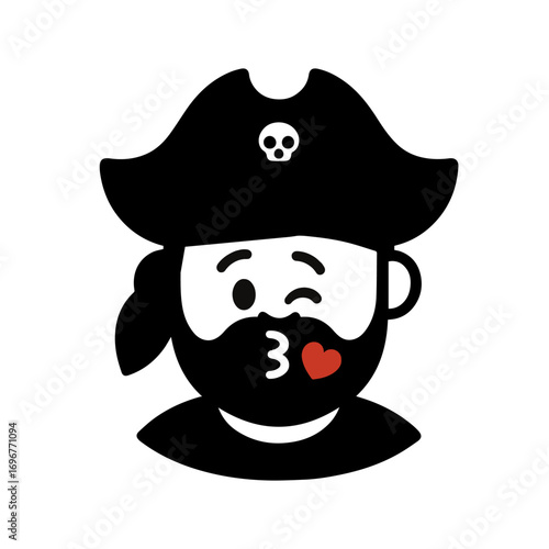 character emotion pirate kiss vector on white background
Vector icon character with emotion