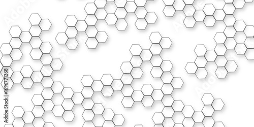 modern abstract white hexagon background, seamless geometric abstract technology and business Modern white hexagon background with subtle geometric pattern for clean minimal abstract design.