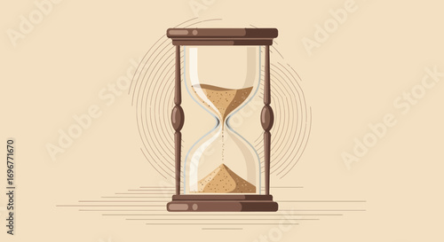 Hourglass Artwork Depicts Time Passing In A Minimalist Vector Illustration