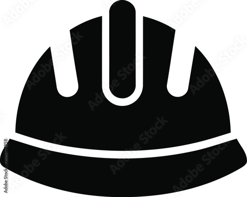 Robust construction hard hat icon symbolizing safety and protection for workers in industrial and building environments, an essential piece of personal protective equipment